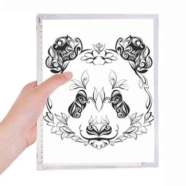 Imagem de Caderno de retrato de animal de panda gigante fofo diário de folhas soltas recarregável, papelaria