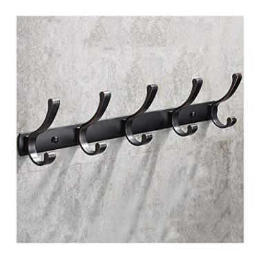 Imagem de KIZQYN Ganchos de casaco montado na parede Gancho de casaco de liga de zinco Gancho de casaco de entrada Gancho de casaco montado na parede (Preto) Cabide de casaco montado na parede (Tamanho: B)