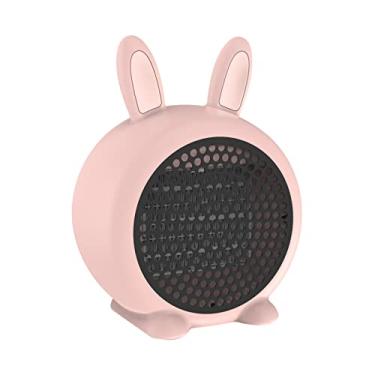 Imagem de Mini Coelho Design Pequeno Portátil 800W Aquecedor Elétrico Interruptor Tip-Over e Sensor de Proteção contra Superaquecimento Baixo Alto Grau Usded no Quarto Escritório Mesa de Trabalho Cozinha Den Pink