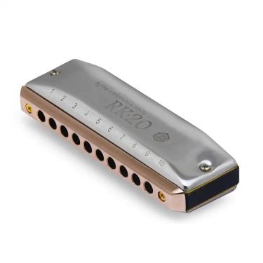 Imagem de Gaita de Boca Diatônica Rk 20 Silver C 20 Vozes - Hering Shg RK202