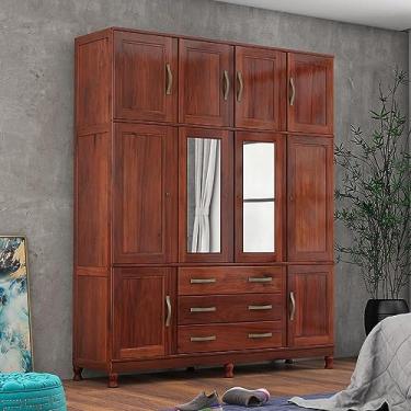 Imagem de Guarda Roupa Casal com Espelho e Pés 10 Portas 3 Gavetas Paris Lanes Móveis