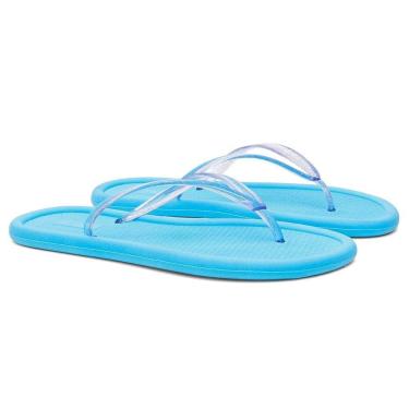 Imagem de Chinelo Flip Flop Feminino Sola Borracha e Correia Fina Com Brilho
