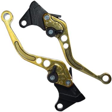 Imagem de Manete de freio embreagem esportivo a tambor YBR125 Factor 2000 a 2016 par (Dourado)