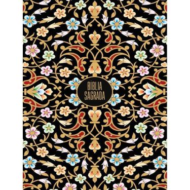 Imagem de Biblia Sagrada Nvi, Capa Dura, Flores Douradas