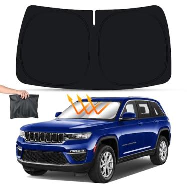 Imagem de LUNQIN Para-sol de carro para Jeep Grand Cherokee 2011 2012 2013 2014 2015 2016 2017 2018 2019 2020 2021 2022 2023 2024 2025 acessórios automotivos protetor de para-brisa frontal cortinas de janela