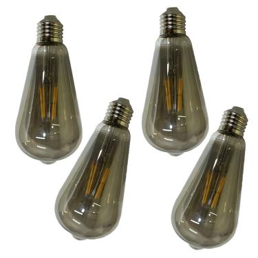 Imagem de Lampada Led 30W Multi Filamento Luz Fume Kit 4 Uni Decoraçao Casa Sala Quarto Garagem Iluminaçao Vintage Retro