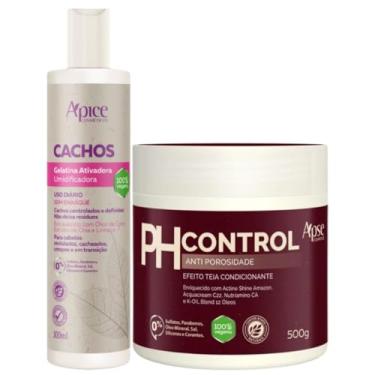 Imagem de Kit Apse Cachos Anti Porosidade Gelatina Ativadora De Cachos + Mascara Ph Control 500g