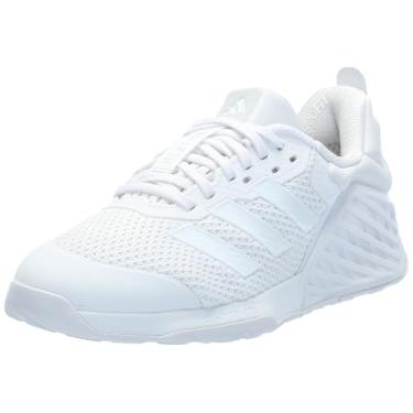 Imagem de adidas Tênis de treinamento unissex adulto Dropset 3, Branco/branco cristal/branco cristal, 14