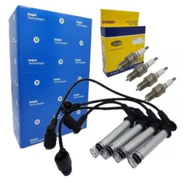 Imagem de Kit Jogo Cabos e Velas Corsa Montana Prisma Agile 1.4 8v - Delphi