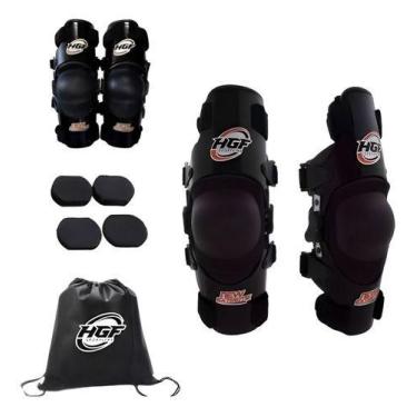 Imagem de Joelheira Articulada Hgf New Extreme-mx Cross Trilha, Preto