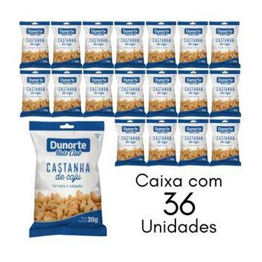 Imagem de Castanha De Caju Torrada E Salgada Dunorte Pacote De 30g Caixa Com 36 
