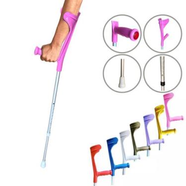 Imagem de Bengala Muleta Regulável Altura Braço Colorida Várias Cores - Alo Orto