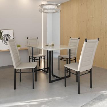Imagem de Mesa de Jantar 4 Lugares Belle Tokio Preto/Off White - Art Panta