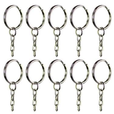 Imagem de Argola De Chaveiro Com Corrente 23mm 300 Peças Prata - Russo Art, Prat