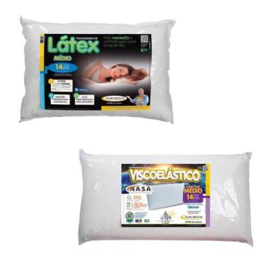 Imagem de Kit 2 Travesseiros Nasa King e Látex - 14cm - MarcByan