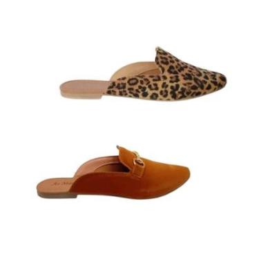 Imagem de Kit 2 Pares Sapatilha Feminina Sapato Mule Conforto Moda-Feminino