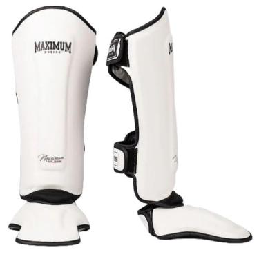Imagem de Caneleira Muay Thai Kickboxing Classic White Black Maximum, GG