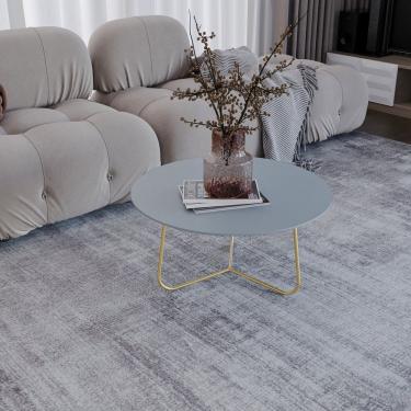 Imagem de Mesa de Centro Trude Redonda 30cm X 67cm X 67cm Cristal/Dourado