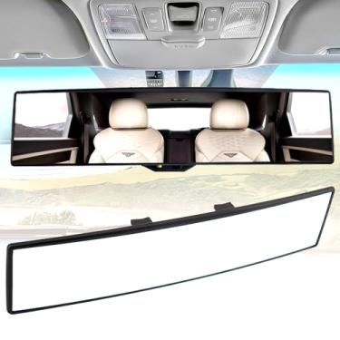 Imagem de NINGFIST Espelho retrovisor Broadway - Panorâmico de ângulo amplo, antirreflexo, ponto cego, universal, branco