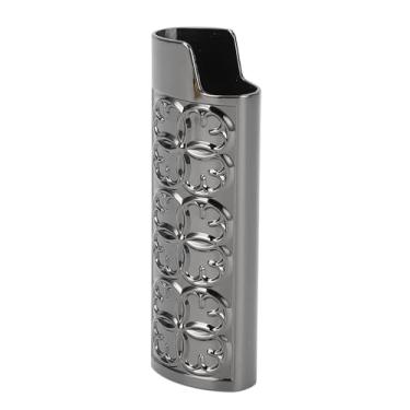 Imagem de Suporte de Capa de Isqueiro de Metal Vintage, Capa de Suporte de Manga de Isqueiro Estilo Vintage Padrão de Metal Em Relevo Suporte de Capa de Isqueiro Manga de Isqueiro (BLACK)