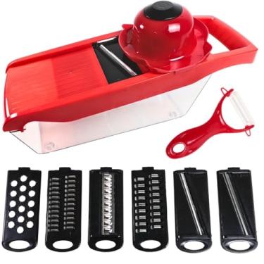 Imagem de Ralador Fatiador Alimentos Inox 4 Faces Lâminas Diversas Legumes Frutas Verduras Queijo Multifuncional Versátil Design Moderno Prático Utensílio