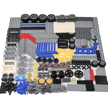 Imagem de ASTEM 500+ Technical-Parts Group EV3 Building Block Parts Regular-Sized Replacement Mechanical Parts Include Brick,Bush,Technic Pin,Gear.