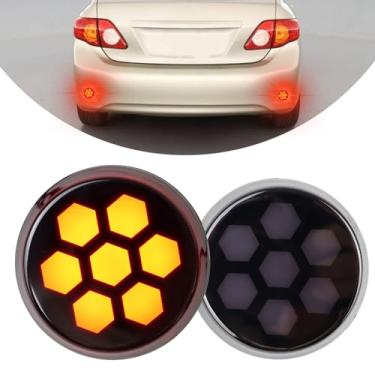 Imagem de ZDEERAOTO 2 peças de refletores de para-choque traseiro de LED fumê, lâmpadas de luz traseira de freio de neblina compatíveis com Toyota Scion iQ Sienna Corolla 8191002040/81910-02040 acessórios