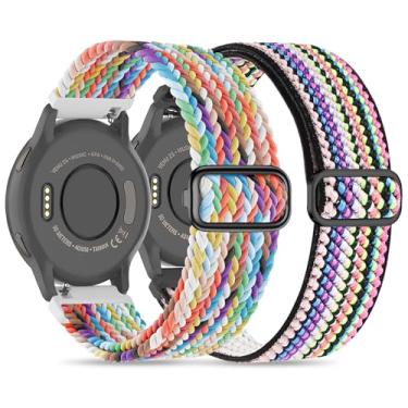 Imagem de Pulseira de relógio de nylon trançado de 18 mm compatível com Garmin Venu 2S/Venu 3S/Venu 4 de 41 mm/Vivoactive 4S/Vivomove 3S/Venu 4 de 41 mm/Forerunner 255S/Forerunner 265S, pulseira de loop de