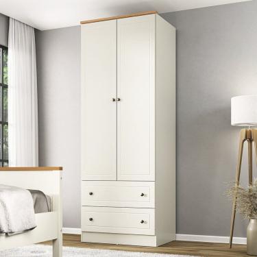Imagem de Guarda-roupa Casal 2 Portas 2 Gavetas Ananda Cabecasa Madeiramadeira OFFWHITE