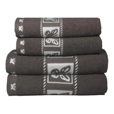 Imagem de Conjunto 2x toalhas banho e 2x rosto super macio kit hotel parque áqua