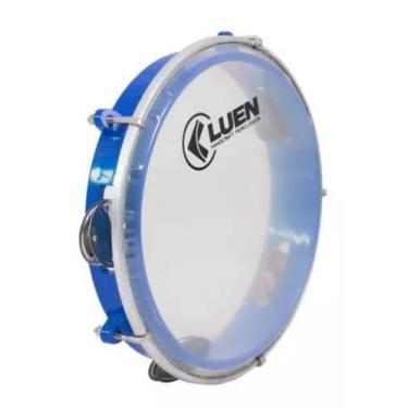 Imagem de Pandeiro Luen 8 Junior Pele Cristal Abs Platinelas De Inox Cor Azul - 