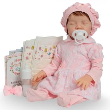 Imagem de Boneca Bebê Reborn Lívia Corpo de Vinil + Kit Acessórios