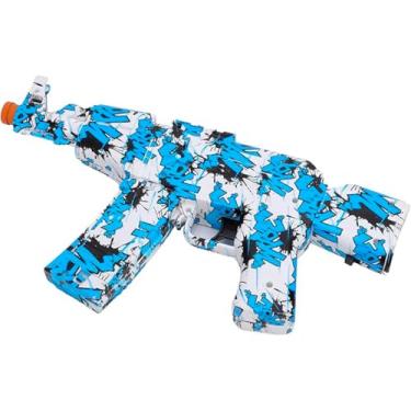 Imagem de Pistola de Água Elétrica com Padrão Camuflado Azul, Disparo Automático, Brinquedo para Jogos ao Ar Livre