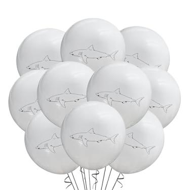 Imagem de Malayan Products Shark Latex Balloons 12 Count, Great White Birthday Party Decorations Event Supply, 12 Inch Standard Size, Kids Water Ocean Theme Ideas Baby Shower