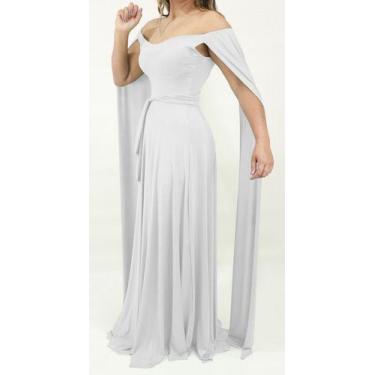 Imagem de Vestido Feminino Longo Madrinha Capa Longa Duplo Casamento - Casual Dr