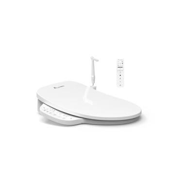 Imagem de Assento sanitário DC01 Pro iCleaningo para bidê elétrico, assento e tampa com abertura automática, spray portátil de 360°, lavagem com água quente, secador de ar de secagem rápida, assento aquecido
