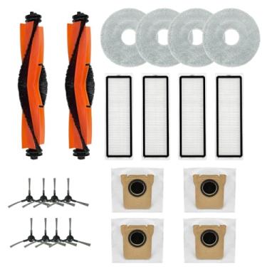 Imagem de NUHFUFA 22 peças de acessórios para aspirador de pó robô para Xiao-mi Mijia X20 MAX/X20 PRO, 2 escovas principais/8 escovas laterais/4 filtros/4 lenços/4 x sacos de pó de carvão ativado