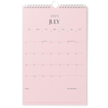Imagem de Karto Calendário de parede 2025-2026 - vertical 28 x 43 cm de julho de 2025 a dezembro de 2026 - Aumente sua produtividade e planejamento fácil com o calendário mensal estético - todo rosa