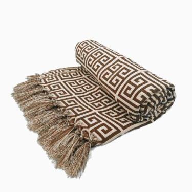 Imagem de Manta para Sofá Jacquard Dupla Face Marrom e Bege Hoss 2m x 1,40m - Me