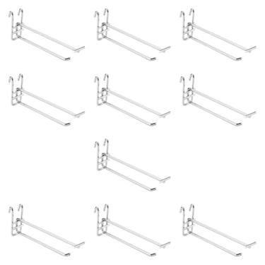 Imagem de WeiLaiKeQi 10x Ganchos de parede de grade Ganchos de painel de grade Organizadores de parede resistentes e estáveis ​​para exibição de painel de Rack de varejo, 25cm