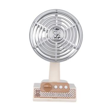 Imagem de WeiLaiKeQi Ventilador de mesa pequeno recarregável por USB, portátil, ângulo ajustável, mesa, 3 velocidades, ventilador de refrigeração de ar para dormitório, Branco