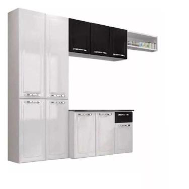 Imagem de Cozinha Completa Itatiaia Amanda 4 Peças Branco E Preto, Branco e Pret