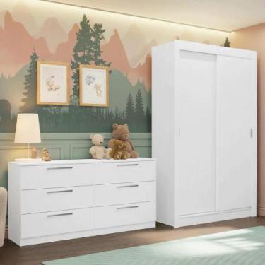 Imagem de Kit Guarda-roupa Infantil Milano 2 Portas + Cômoda Madesa