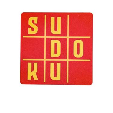 Imagem de Jogo de Tabuleiro Sudoku, 16 x 16 cm, Peças Numéricas 3D, Vermelho e Amarelo