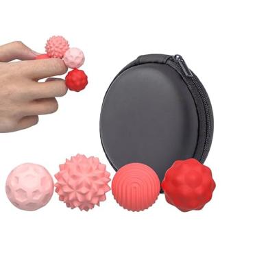 Imagem de Bolas Magnéticas Sensoriais Antiestresse, 4 Unidades, Silicone, para Alívio de Ansiedade e Relaxamento, Multicoloridas (Vermelho)