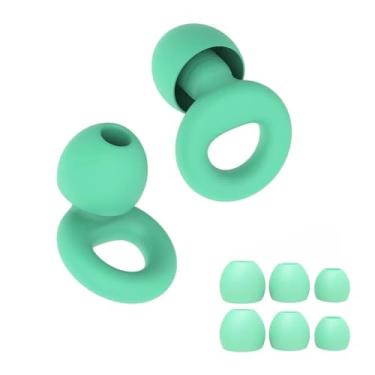 Imagem de Tampão de Ouvido Macio Para Dormir e Autismo Protetor Auricular Abafador de Ruído - 4 Tamanhos Silicone Reutilizável Circular Premium (Verde, Tamanho único)