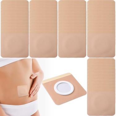 Imagem de Hzopcw Pacote de 50 peças de óleo de rícino, adesivos descartáveis de óleo de rícino de algodão orgânico para umbigo, adesivos autoadesivos altamente absorventes para homens e mulheres - cor da pele