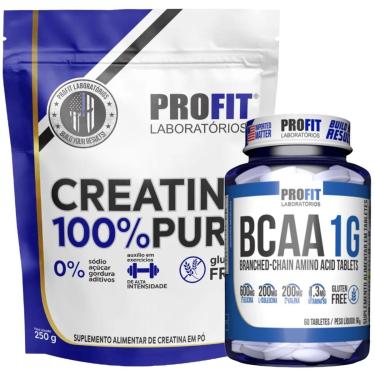 Imagem de CREATINA PURA 250G l BCAA 1G 60 TABLETS l PROFIT-Unissex