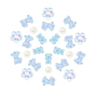 Imagem de HUSSIN Berloques de sapato de flores para meninas, 25 peças de acessórios de sapato de urso de laço fofo, decoração de sapato DIY com pérolas brilhantes para lembrancinhas de festa, Acrílico, Sem