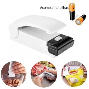 Imagem de Mini Seladora Portátil Embalagem Plástico Pilhas Inclusas - Homeck